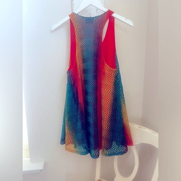Show Me Your MuMu RARE Rainbow Chevron Tank dress! Size Small - Picture 4 of 5